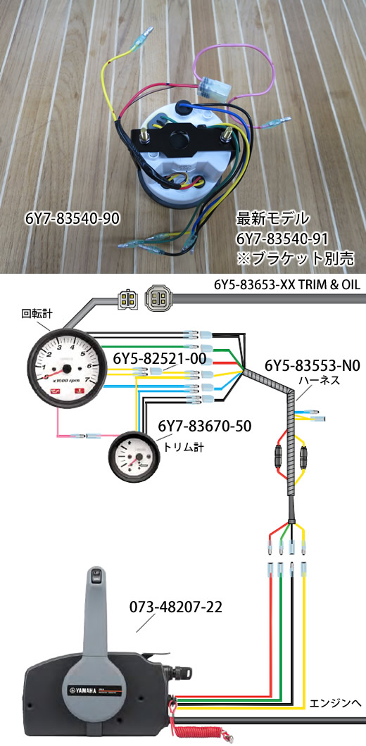 YAMAHA/タコメーター/回転計rpmY馬力以下/黒